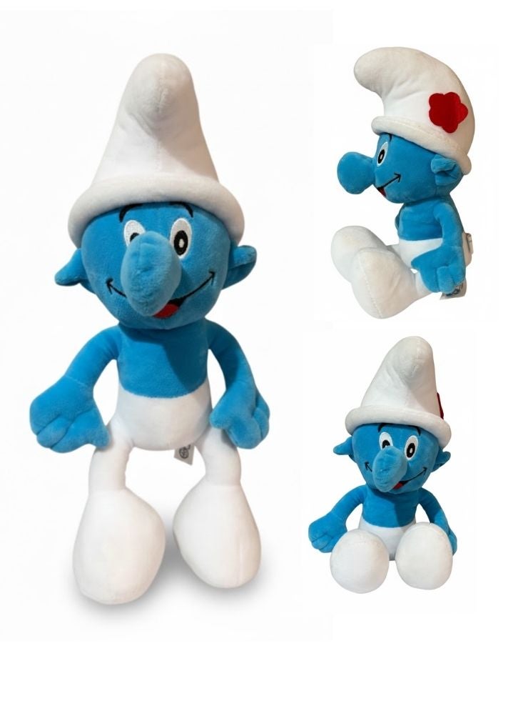 Premium Classic Smurfs Papa Smurf Plush Toy – Blue & White Cartoon Character Soft Doll - Image 1